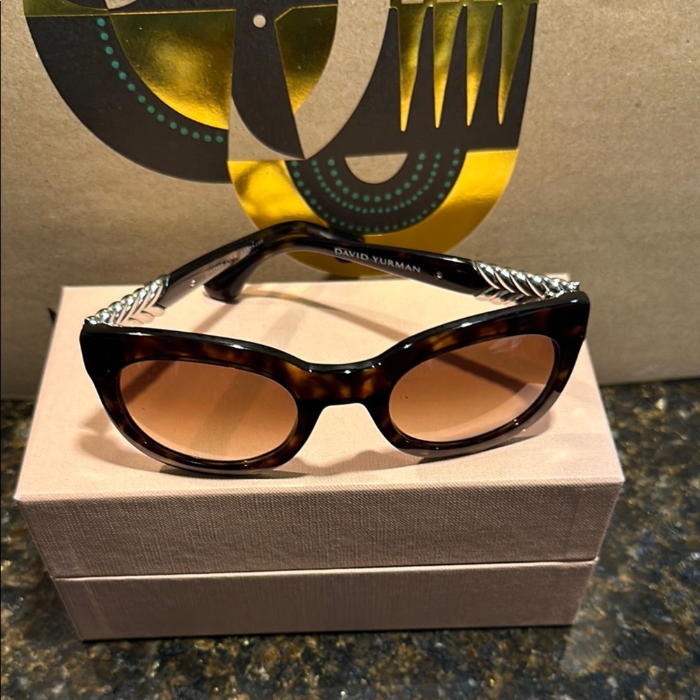 David Yurman Tortoise Brown with Sterling Silver Sunglasses